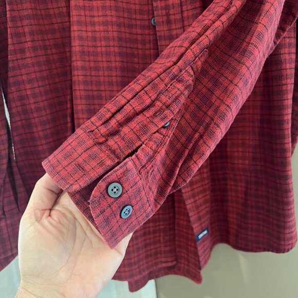 Men's Structure Red/Black Flannel Long Sleeve, Size XL - Picture 4 of 8